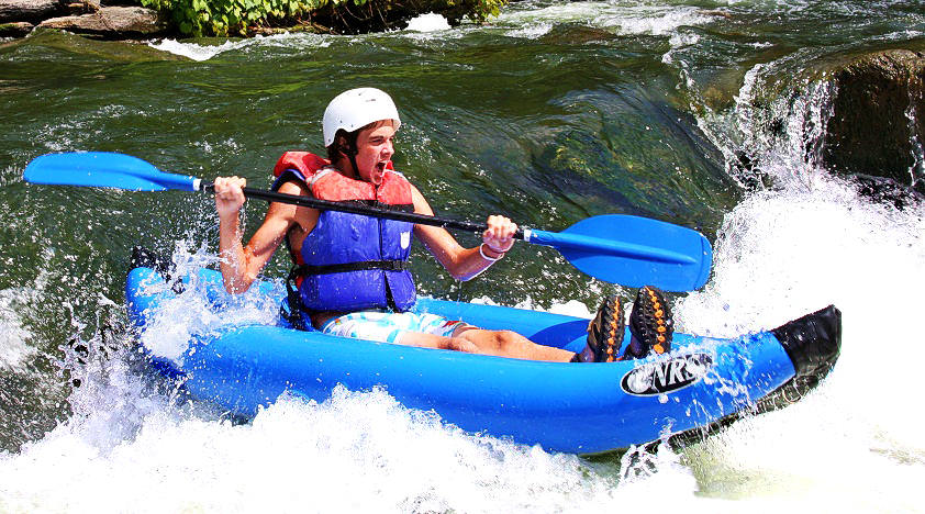 Inflatable Kayak in White Water