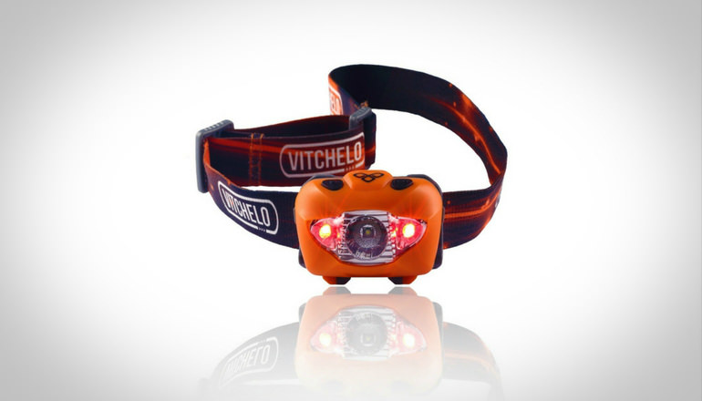 Vitchelo V800 Headlamp Flashlight with Red LED