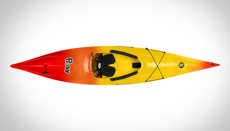 Perception Prodigy's XS red and yellow colored Kayak