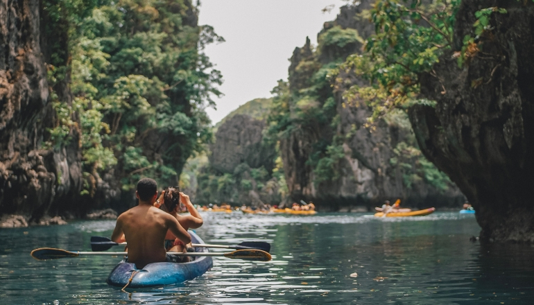 Tandem Kayaking Small Lagoon, El Nido, Philippines