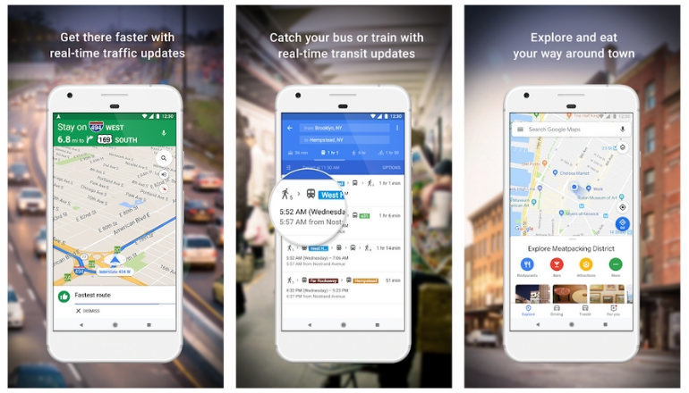 Google Maps screenshots app for android and ios