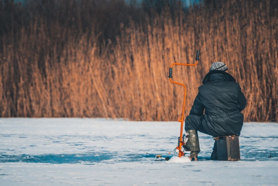 A Guy Ice Fishing
