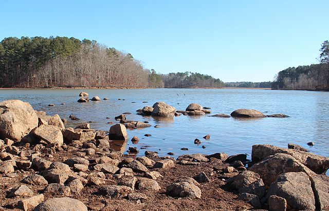 beautiful view of lake in fort yargo state park of Georgia