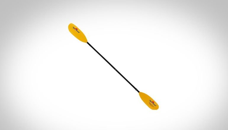 yellow two piece kayak paddle