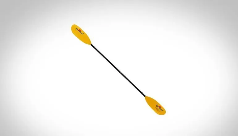 yellow two piece kayak paddle