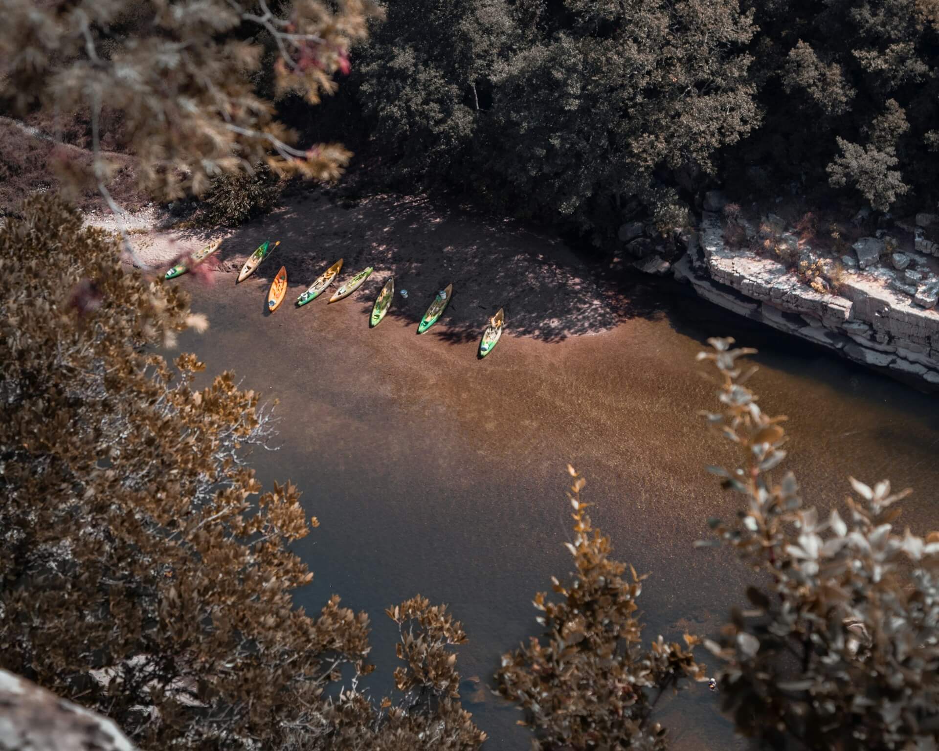 kayaking on The Ardèche Gorge river France